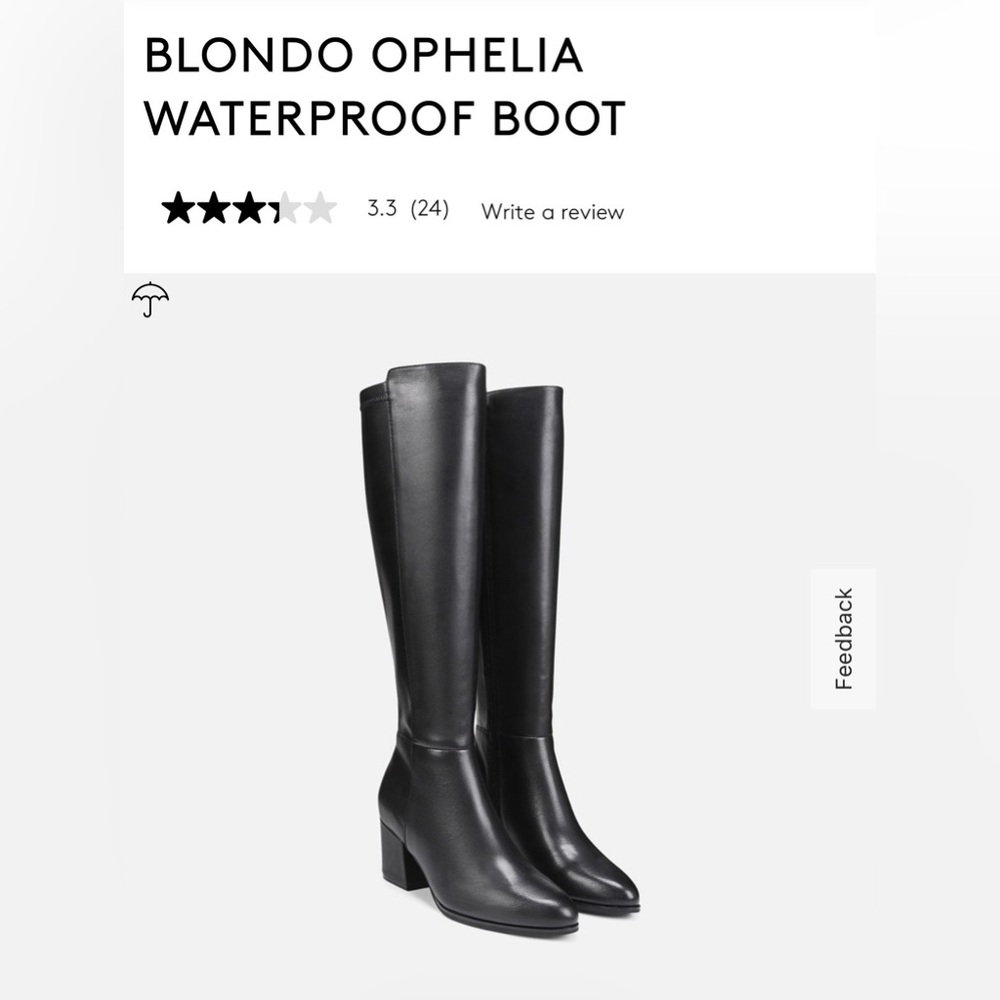 Blondo Black Knee High Waterproof Boot 8W Wide calf, like new!